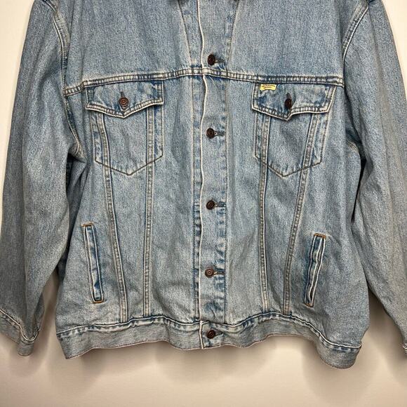 Vintage Levi Strauss Signature Denim Coat Jean Trucker Jacket Size 4XL Cotton - Picture 3 of 11